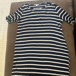 Women’s Navy Blue & White stripped midi dress